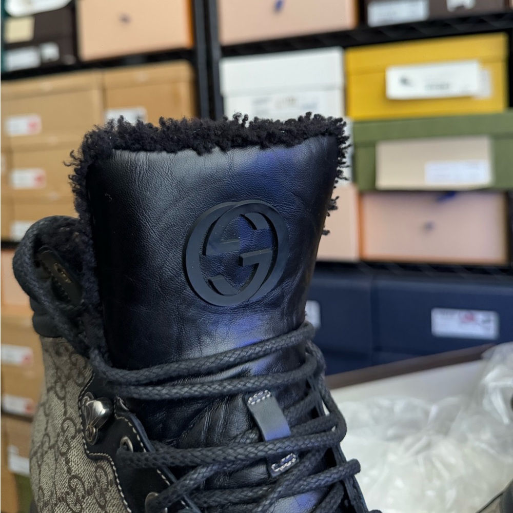 Gucci Leather Monogram Boots - Picture 7 of 12